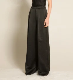 forte_forte Pantalons^le pantalon palazzo en duchesse contemporaine nero