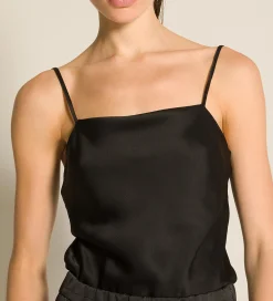 forte_forte Hauts^le top en satin enver nero