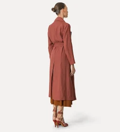 forte_forte Manteaux^manteau avec ceinture en toile de lin cacao