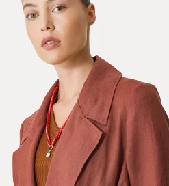 forte_forte Manteaux^manteau avec ceinture en toile de lin cacao