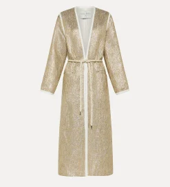 forte_forte Manteaux^manteau jacquard en lurex “twinkle” gold