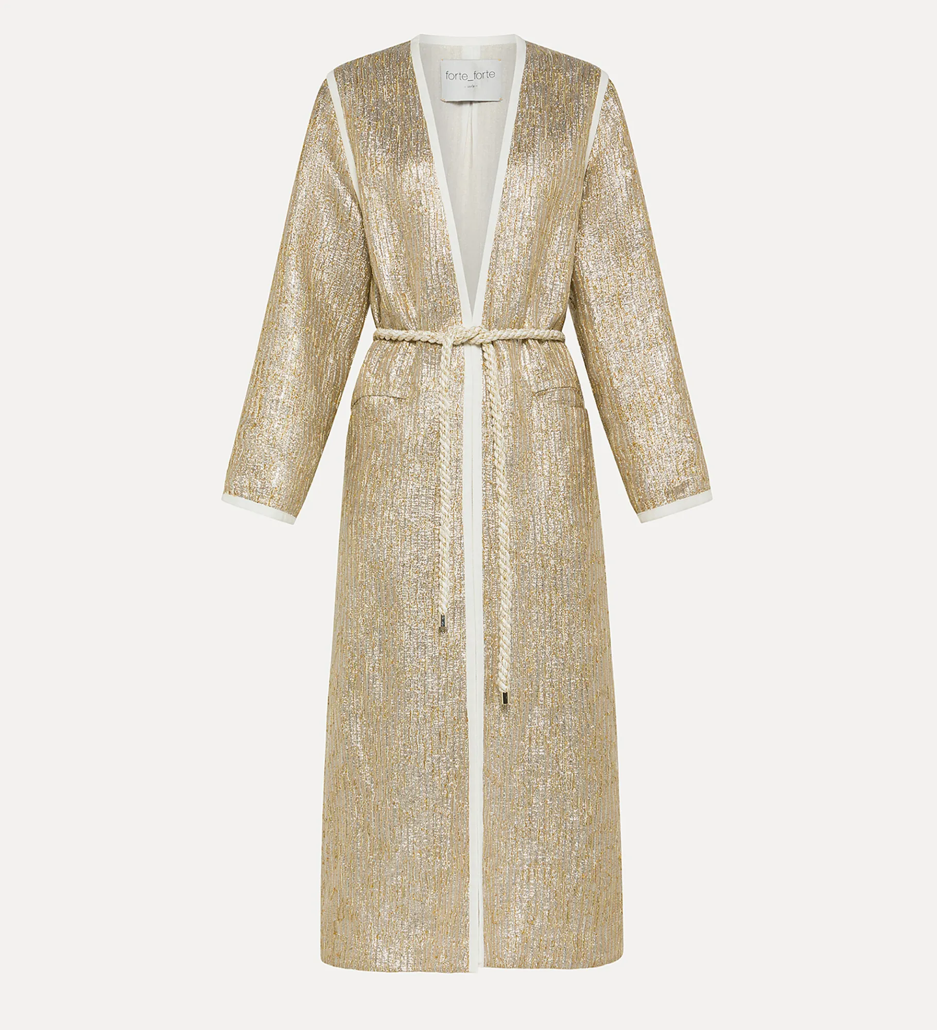 forte_forte Manteaux^manteau jacquard en lurex “twinkle” gold