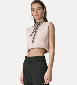 forte_forte Tricots^micro gilet oyster