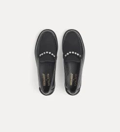 forte_forte Chaussures^mocassins en veau et poulain avec strass nero