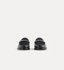 forte_forte Chaussures^mocassins en veau et poulain avec strass nero