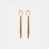 forte_forte Bijoux^paire de boucles d'oreilles sculptées avec frange oro