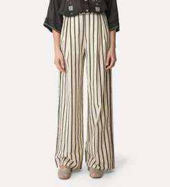 forte_forte Pantalons^pantalon à jambes larges à fines rayures orchidea