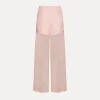 forte_forte Pantalons^pantalon à jambes larges en organza de soie pesco