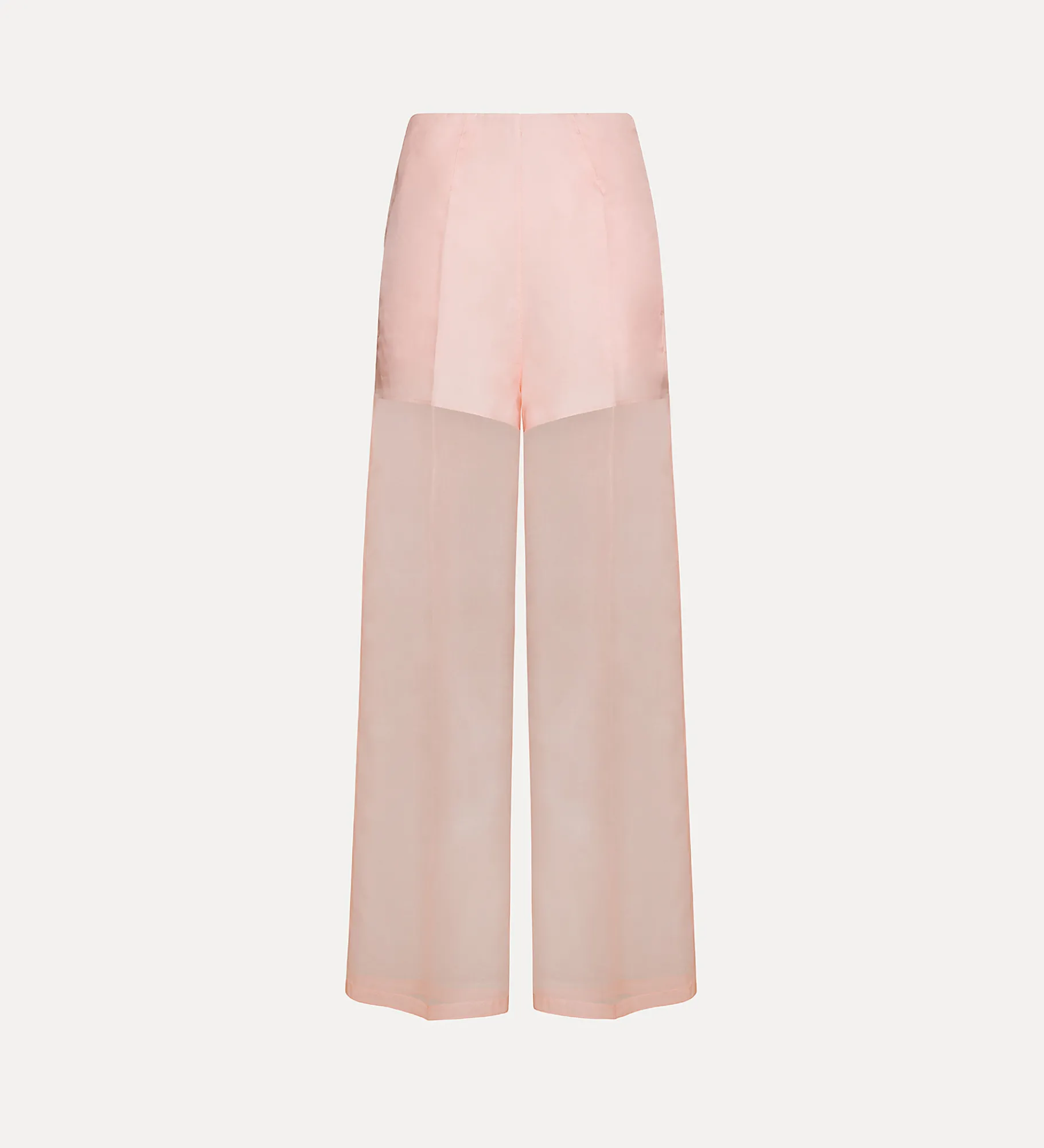 forte_forte Pantalons^pantalon à jambes larges en organza de soie pesco