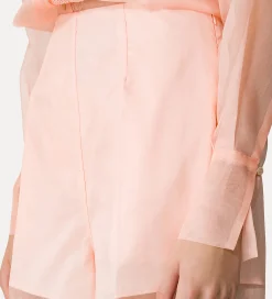 forte_forte Pantalons^pantalon à jambes larges en organza de soie pesco