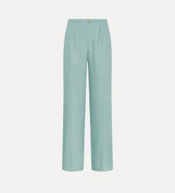 forte_forte Pantalons^pantalon à pinces en lin acqua