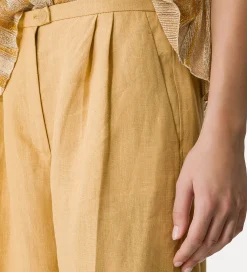 forte_forte Pantalons^pantalon à pinces en lin grano