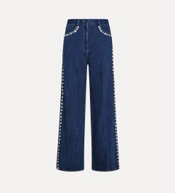 forte_forte Pantalons^pantalon à 5 poches à paillettes indigo
