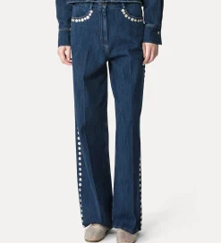 forte_forte Pantalons^pantalon à 5 poches à paillettes indigo
