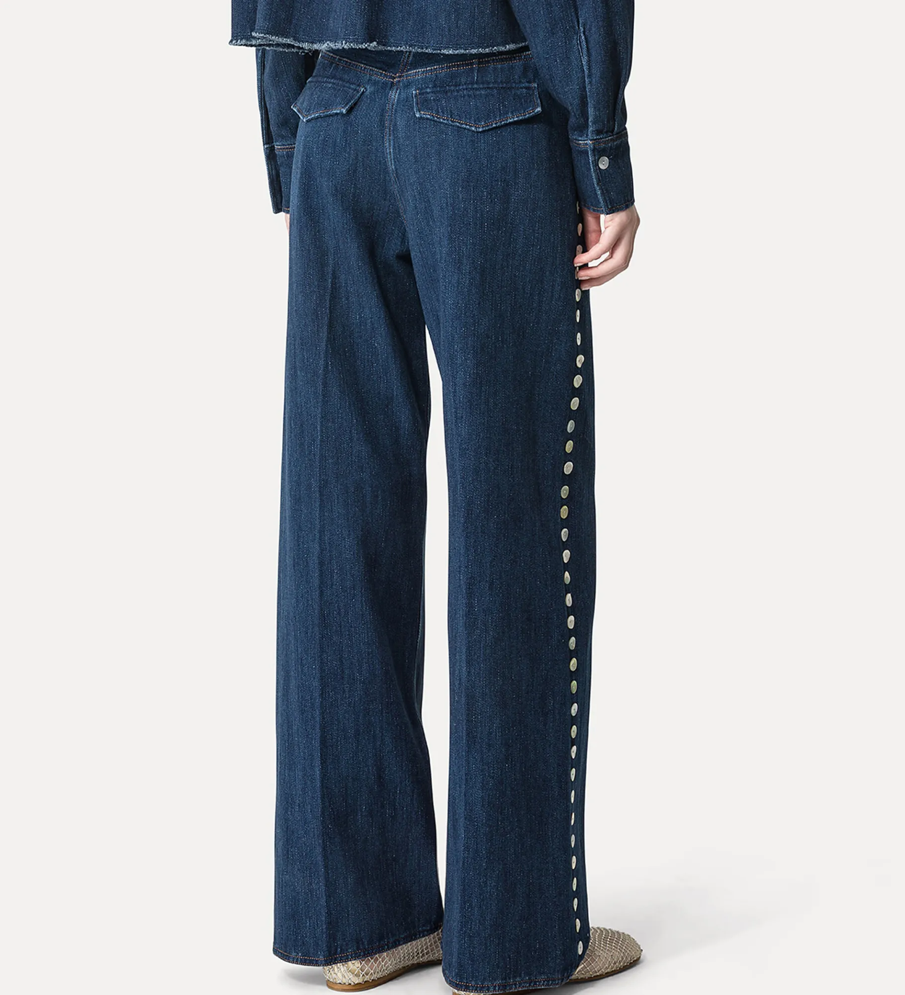 forte_forte Pantalons^pantalon à 5 poches à paillettes indigo