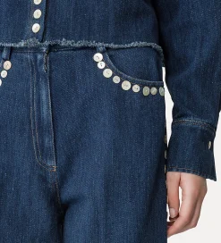 forte_forte Pantalons^pantalon à 5 poches à paillettes indigo