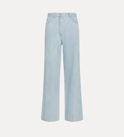 forte_forte Pantalons^pantalon à 5 poches bleach