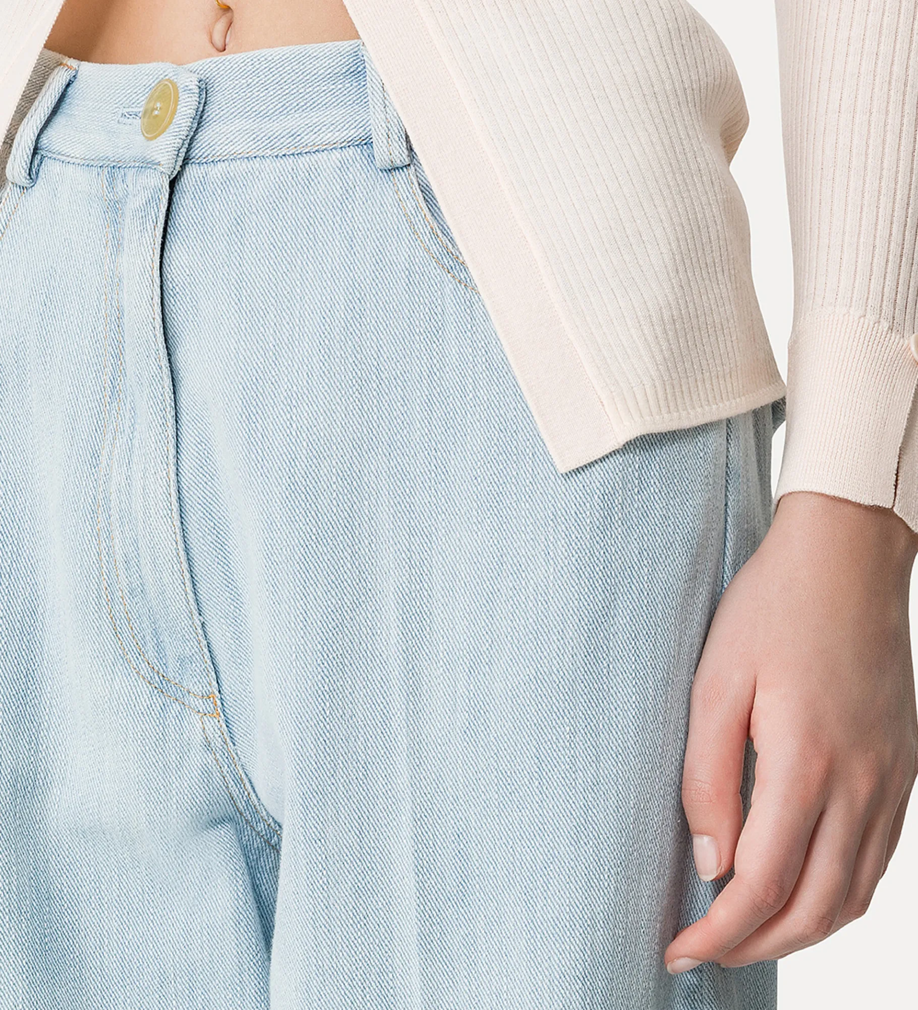 forte_forte Pantalons^pantalon à 5 poches bleach