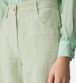 forte_forte Pantalons^pantalon à 5 poches pour femme fil à fil aloe