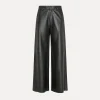 forte_forte Pantalons^pantalon ample en cuir nappa noir abisso