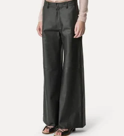 forte_forte Pantalons^pantalon ample en cuir nappa noir abisso