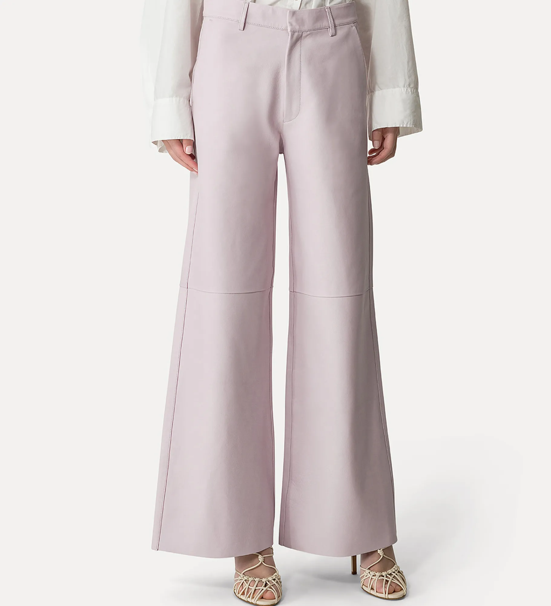 forte_forte Pantalons^pantalon ample en cuir nappa oyster