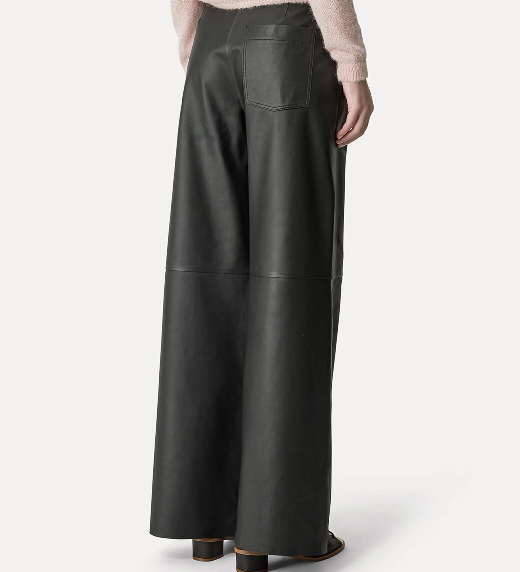 forte_forte Pantalons^pantalon ample en cuir nappa noir abisso