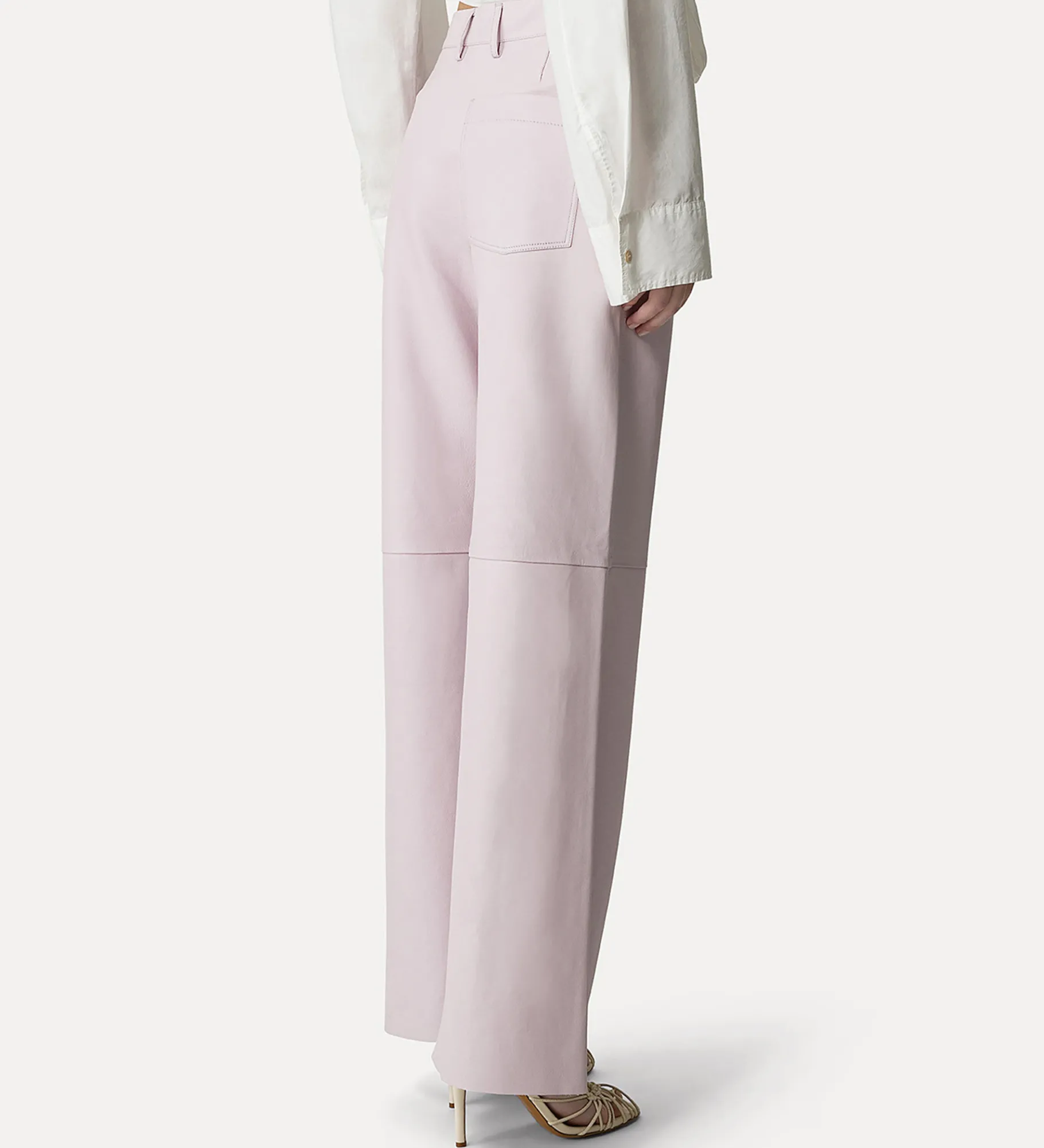 forte_forte Pantalons^pantalon ample en cuir nappa oyster