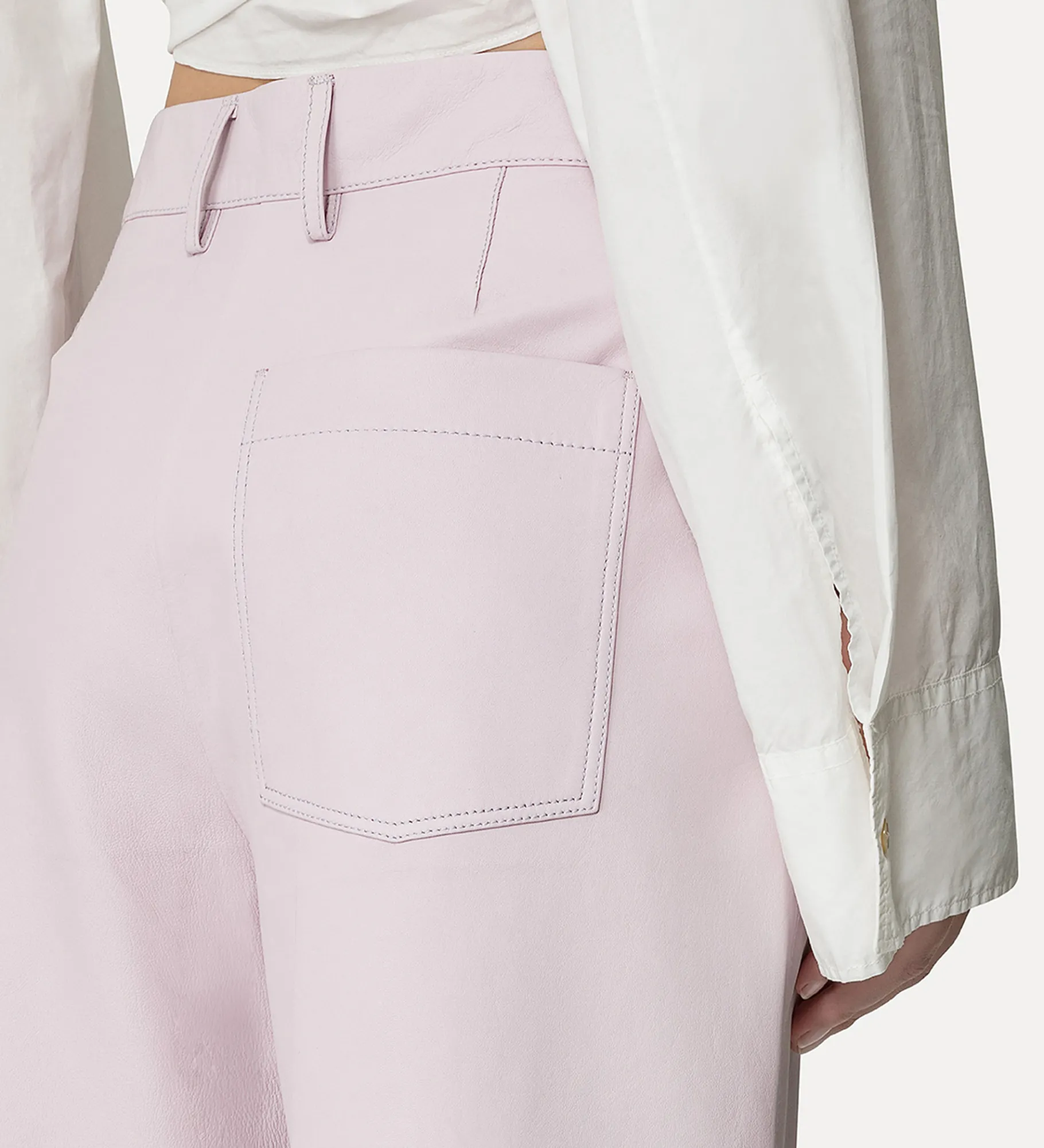 forte_forte Pantalons^pantalon ample en cuir nappa oyster