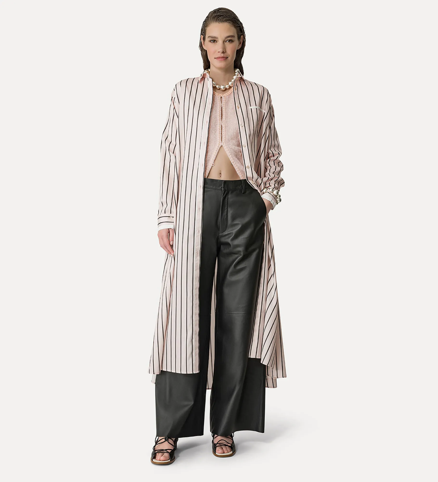 forte_forte Pantalons^pantalon ample en cuir nappa noir abisso