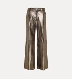 forte_forte Pantalons^pantalon ample en daim nid d'abeille gun metal