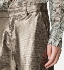 forte_forte Pantalons^pantalon ample en daim nid d'abeille gun metal