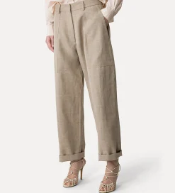 forte_forte Pantalons^pantalon cargo en lin mélangé sable dune