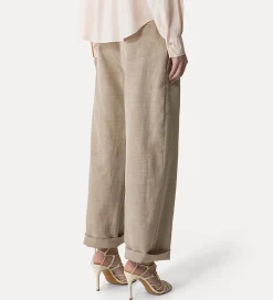 forte_forte Pantalons^pantalon cargo en lin mélangé sable dune