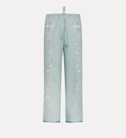 forte_forte Pantalons^pantalon en lin avec cordon coulissant pour femme acqua