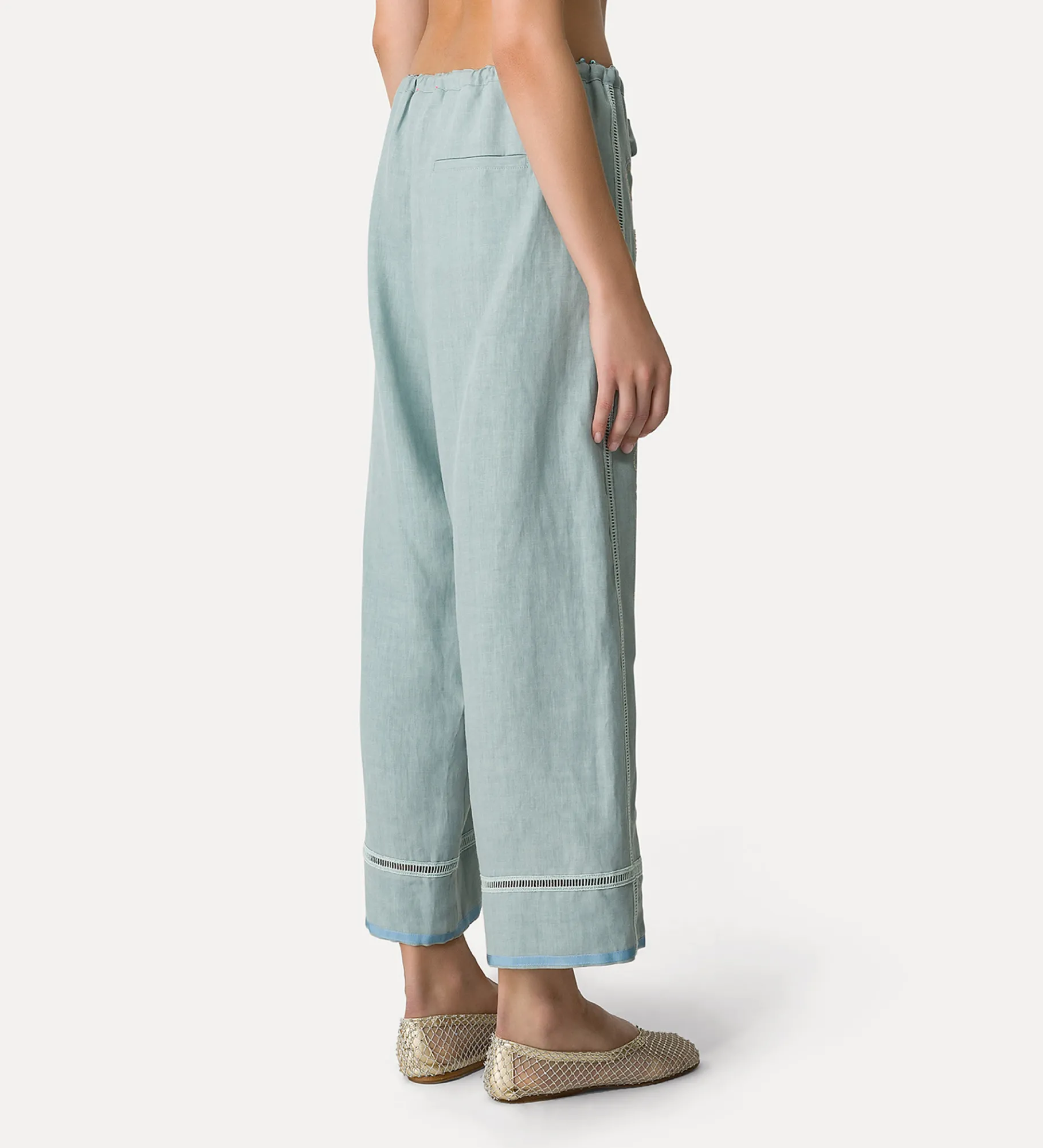 forte_forte Pantalons^pantalon en lin avec cordon coulissant pour femme acqua