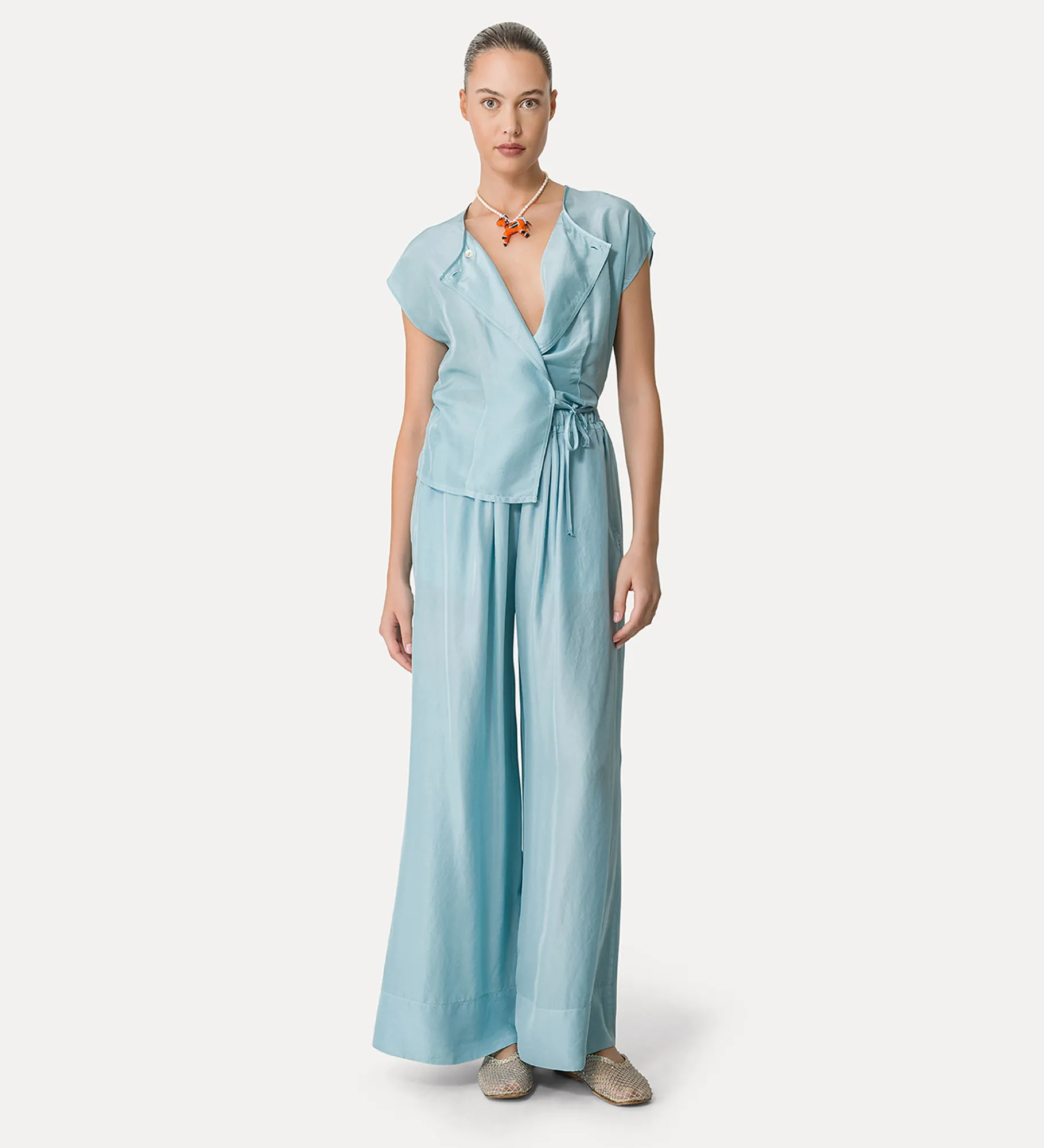 forte_forte Pantalons^pantalon en soie avec cordon coulissant acqua