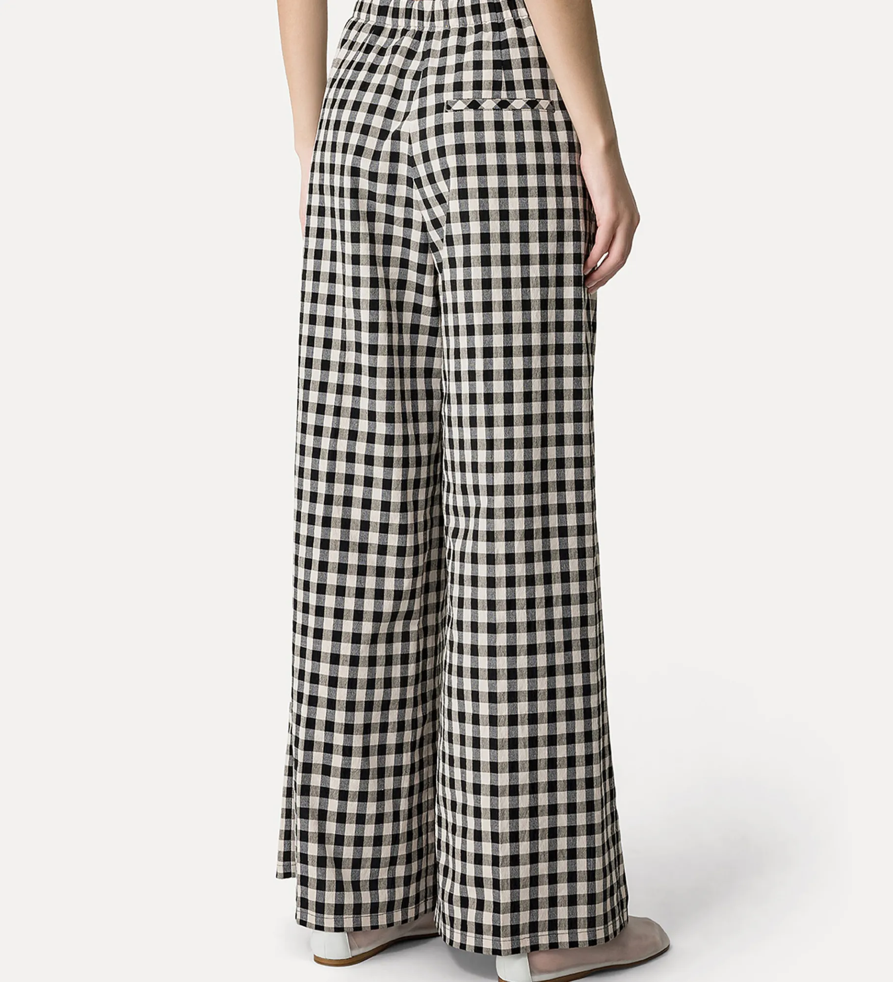 forte_forte Pantalons^pantalon palazzo en vichy de coton abisso