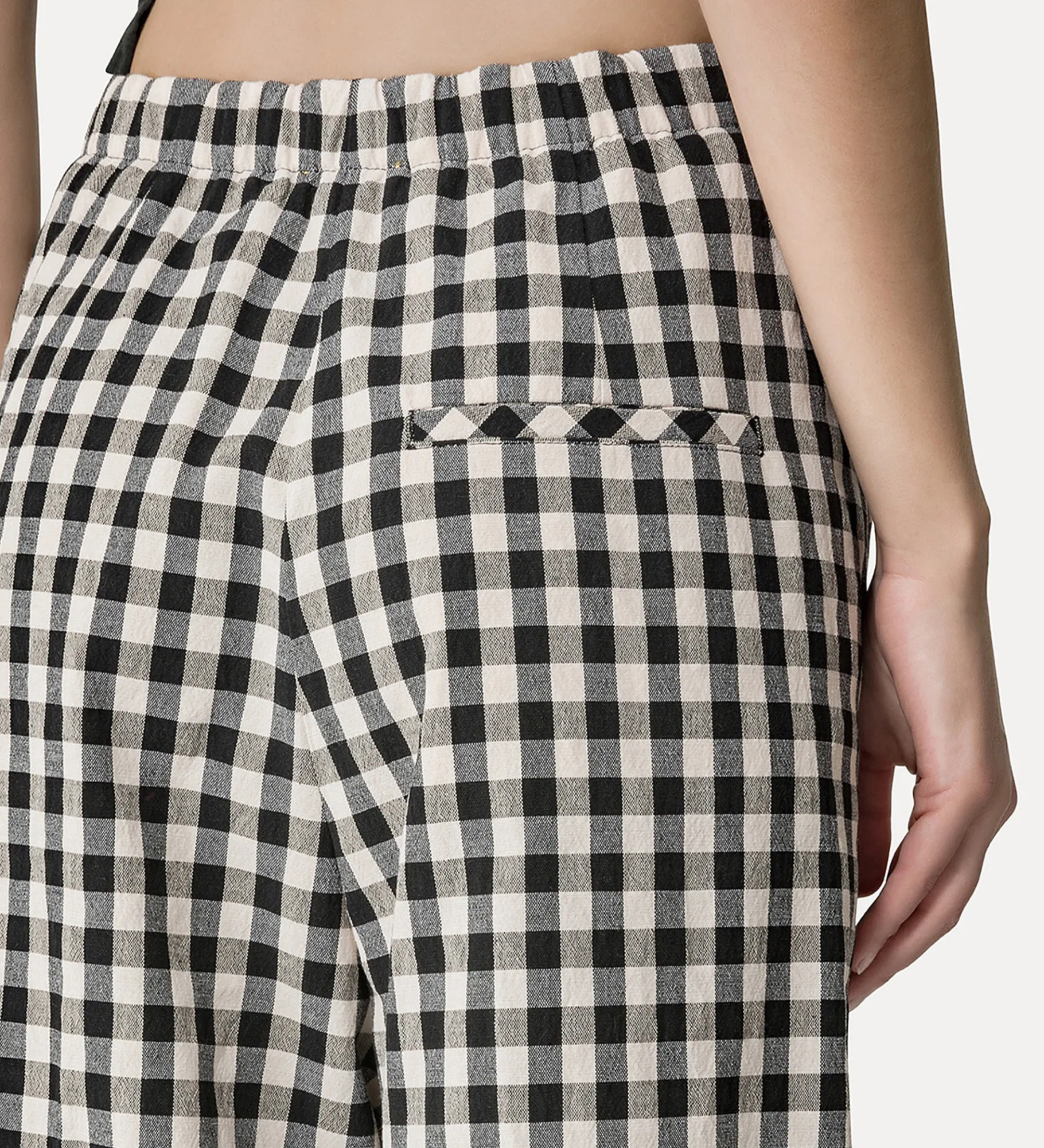 forte_forte Pantalons^pantalon palazzo en vichy de coton abisso