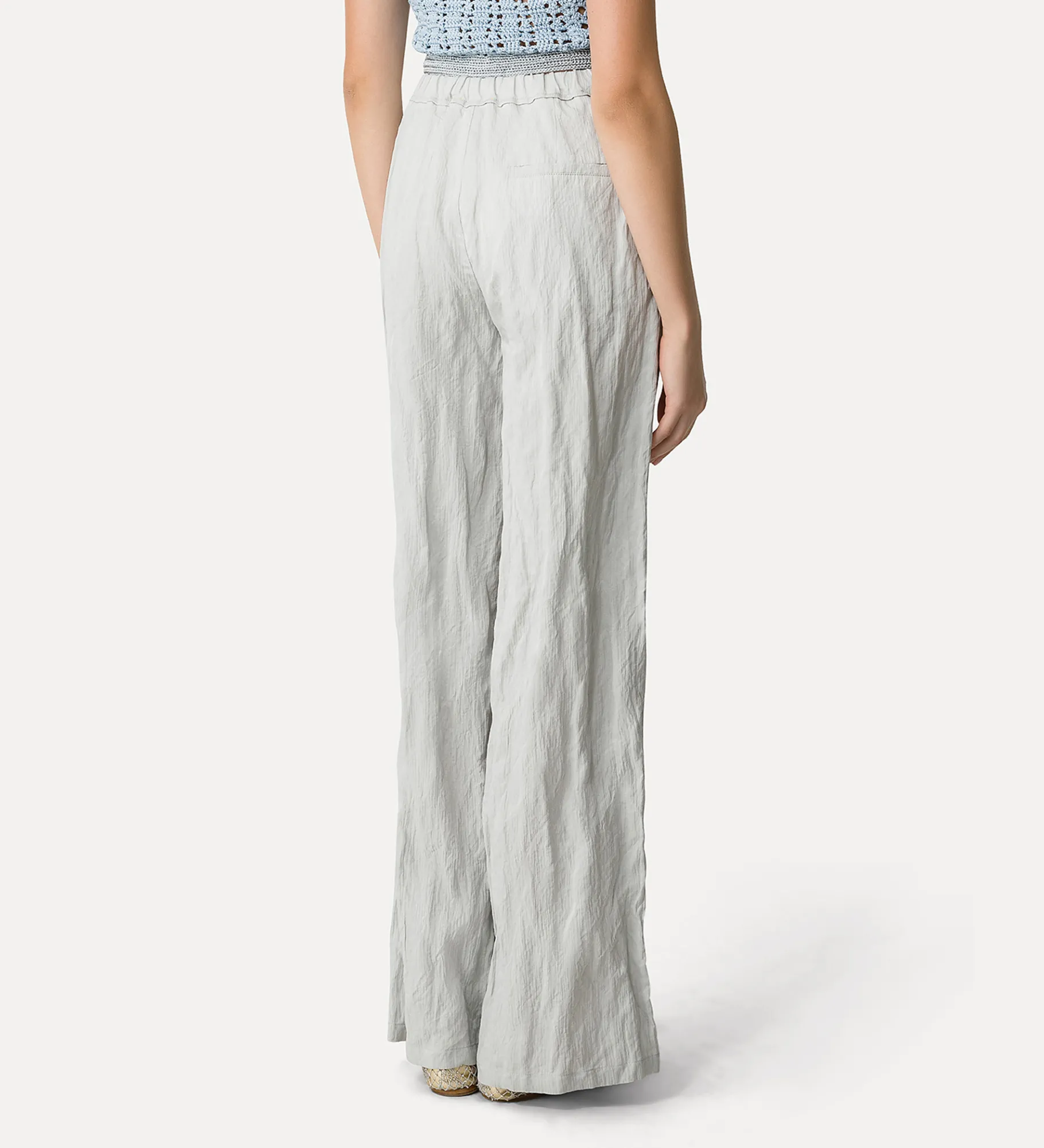 forte_forte Pantalons^pantalon évasé en coton crinckle madreperla