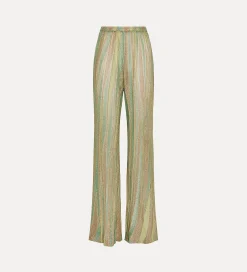 forte_forte Pantalons^pantalon évasé en jacquard lurex clorofilla