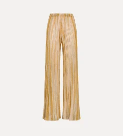 forte_forte Pantalons^pantalon évasé en jacquard lurex gold