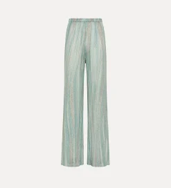 forte_forte Pantalons^pantalon évasé en jacquard lurex acqua