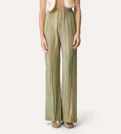 forte_forte Pantalons^pantalon évasé en jacquard lurex clorofilla
