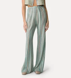 forte_forte Pantalons^pantalon évasé en jacquard lurex acqua