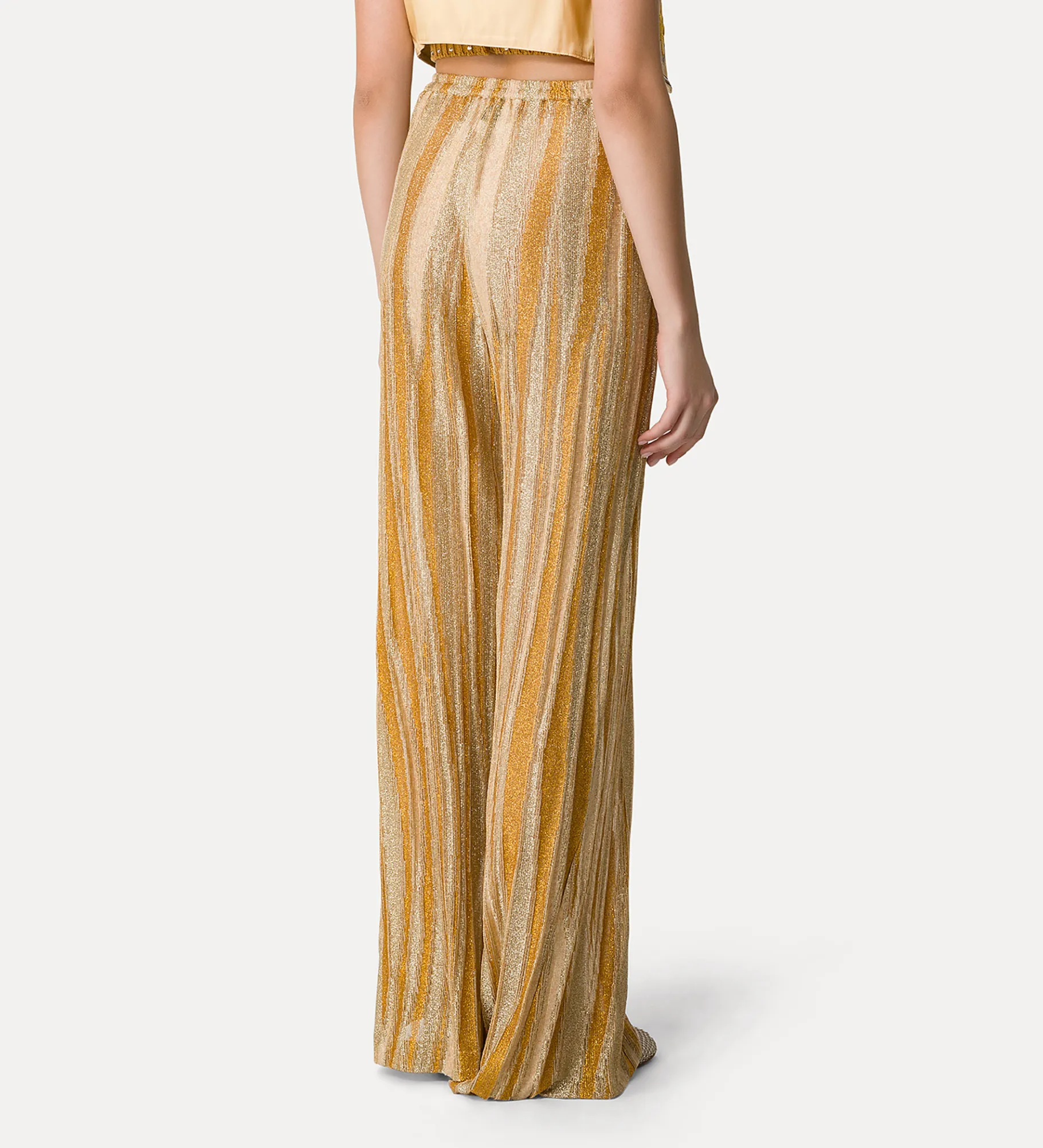 forte_forte Pantalons^pantalon évasé en jacquard lurex gold