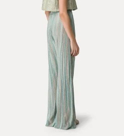 forte_forte Pantalons^pantalon évasé en jacquard lurex acqua