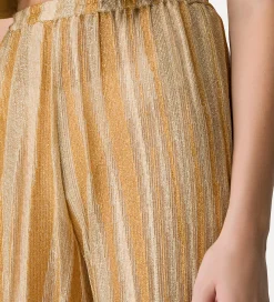 forte_forte Pantalons^pantalon évasé en jacquard lurex gold
