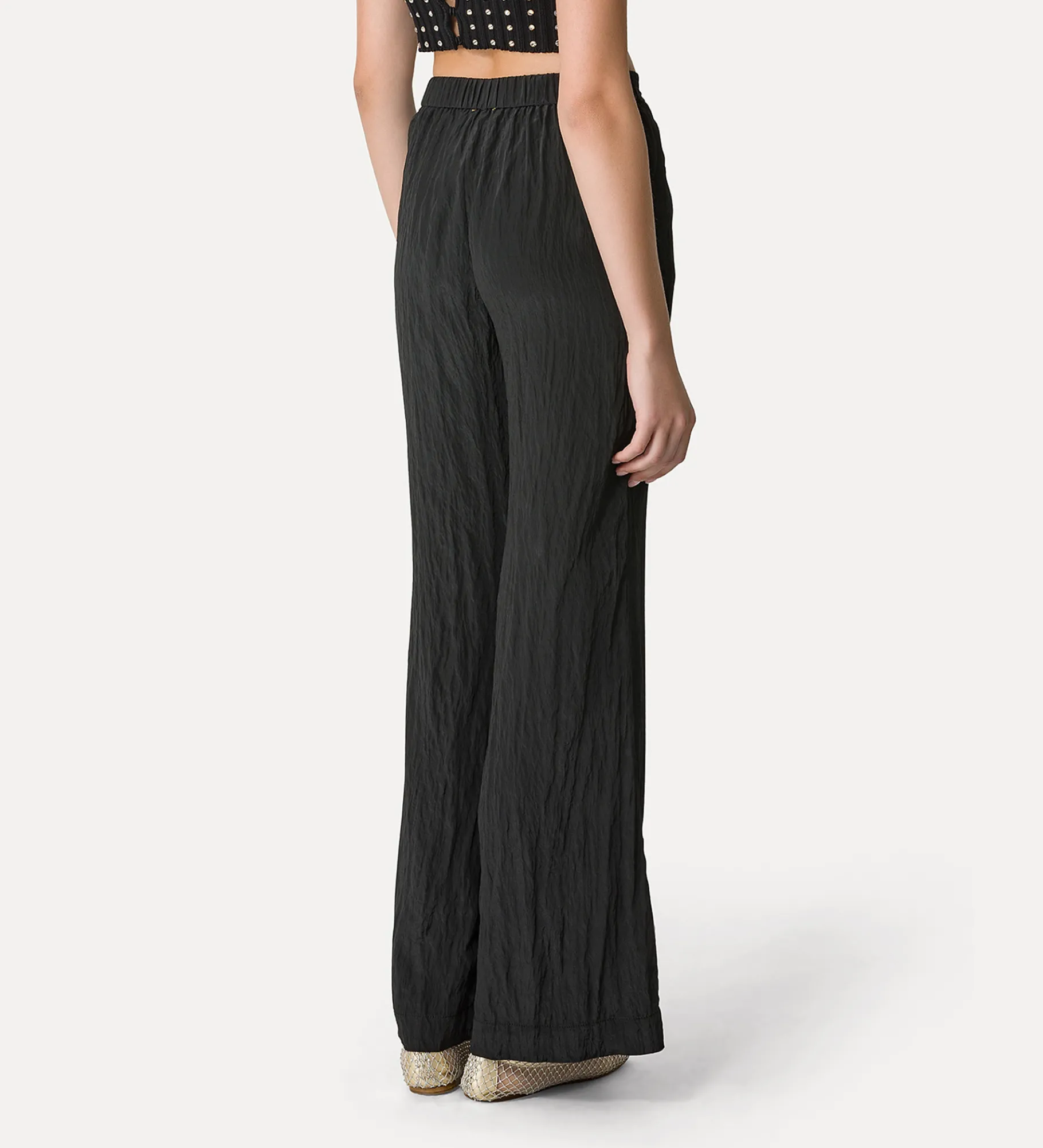 forte_forte Pantalons^pantalon évasé en satin noir