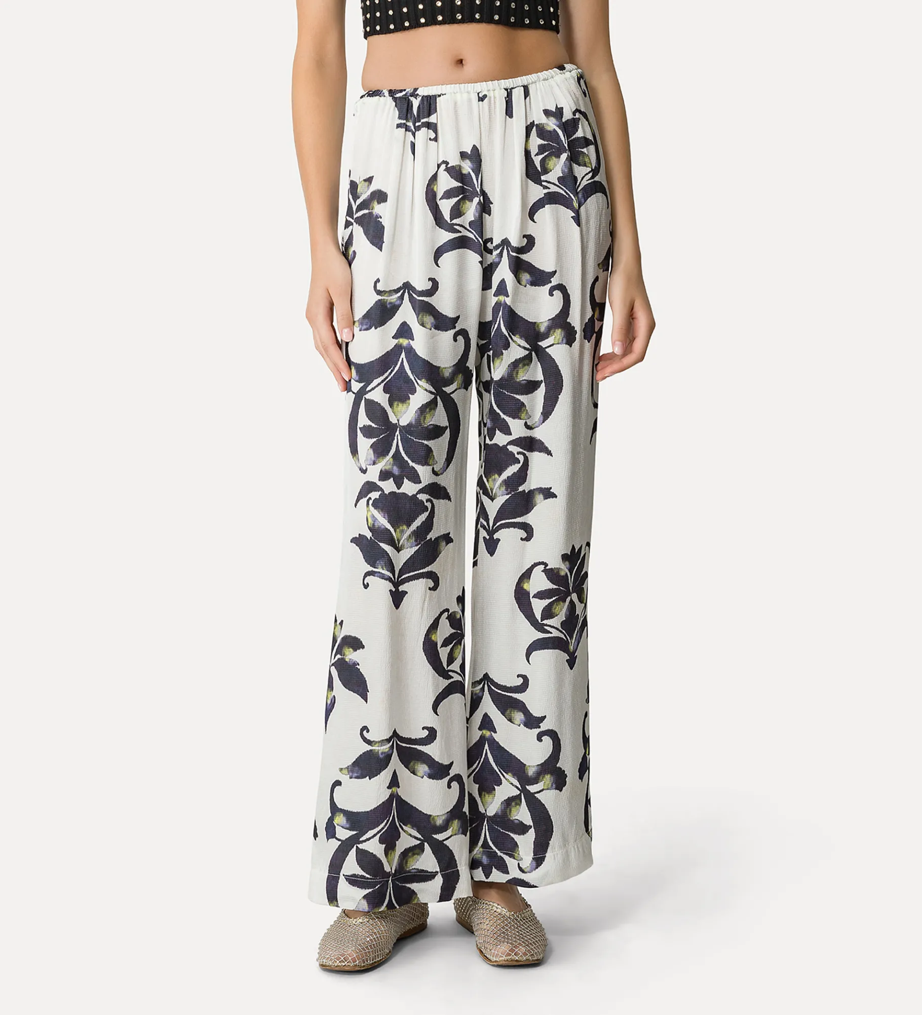 forte_forte Pantalons^pantalon évasé en satin “the secret lily” orchidea